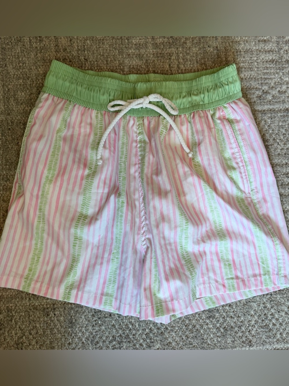 EUC Dondolo Pink and Green Striped Trunks size 8